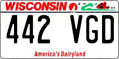 WI license plate 442VGD