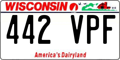 WI license plate 442VPF