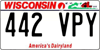 WI license plate 442VPY