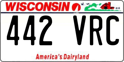 WI license plate 442VRC