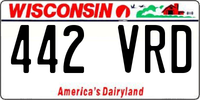 WI license plate 442VRD