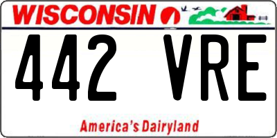 WI license plate 442VRE