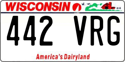 WI license plate 442VRG
