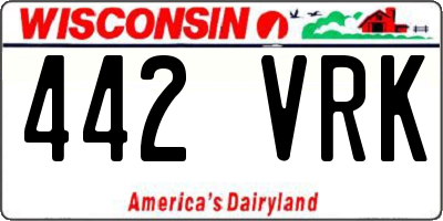 WI license plate 442VRK