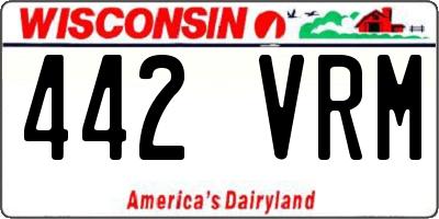WI license plate 442VRM