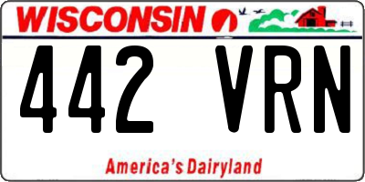 WI license plate 442VRN