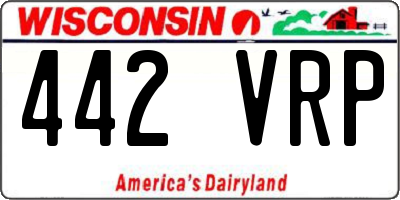 WI license plate 442VRP