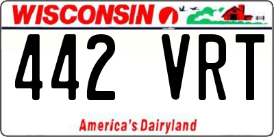 WI license plate 442VRT