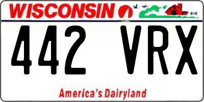 WI license plate 442VRX