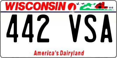 WI license plate 442VSA
