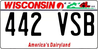 WI license plate 442VSB