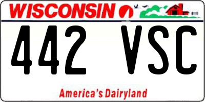 WI license plate 442VSC