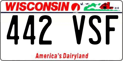 WI license plate 442VSF