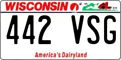 WI license plate 442VSG