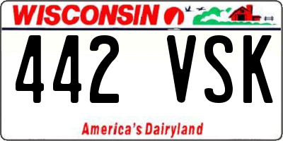 WI license plate 442VSK