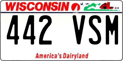 WI license plate 442VSM