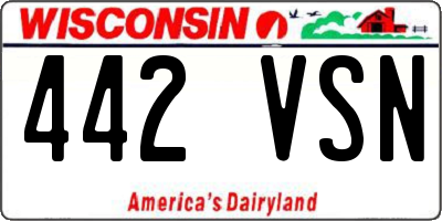 WI license plate 442VSN