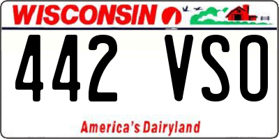 WI license plate 442VSO