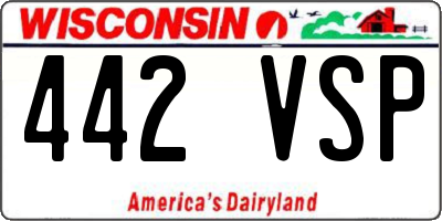 WI license plate 442VSP