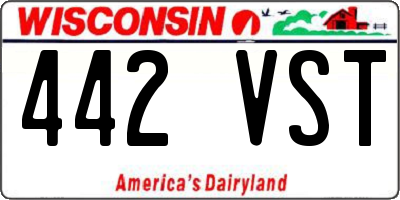 WI license plate 442VST