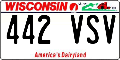 WI license plate 442VSV