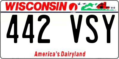 WI license plate 442VSY