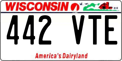WI license plate 442VTE