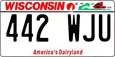WI license plate 442WJU