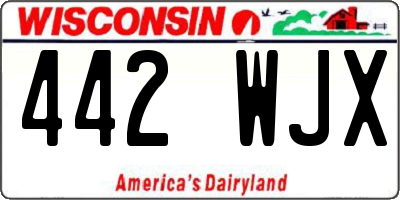 WI license plate 442WJX
