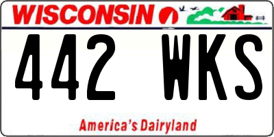 WI license plate 442WKS