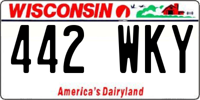 WI license plate 442WKY
