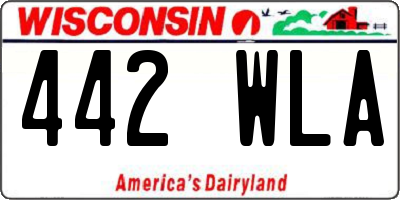 WI license plate 442WLA