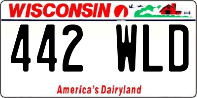 WI license plate 442WLD