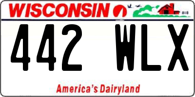 WI license plate 442WLX