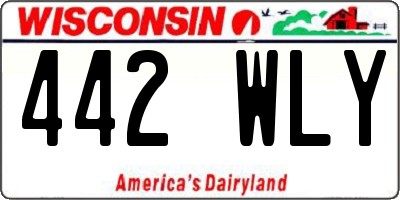 WI license plate 442WLY
