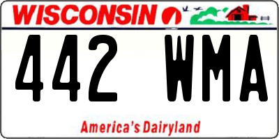 WI license plate 442WMA