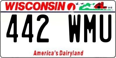 WI license plate 442WMU