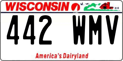 WI license plate 442WMV