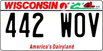 WI license plate 442WOV