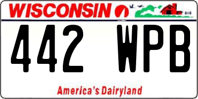 WI license plate 442WPB