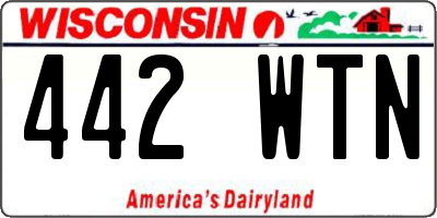 WI license plate 442WTN