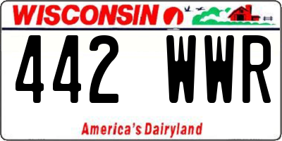 WI license plate 442WWR