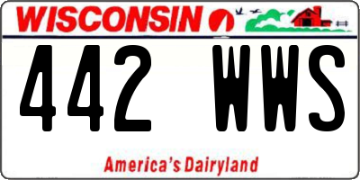 WI license plate 442WWS