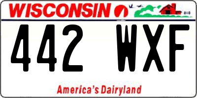 WI license plate 442WXF