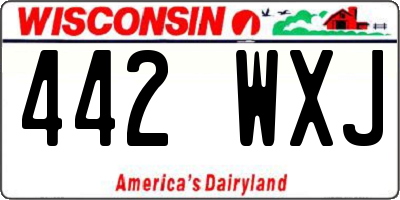 WI license plate 442WXJ