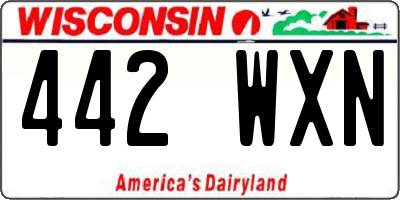 WI license plate 442WXN