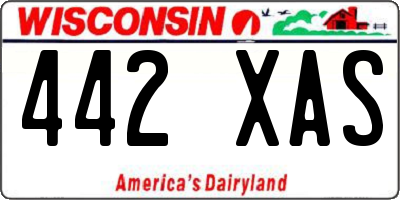 WI license plate 442XAS