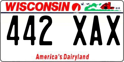 WI license plate 442XAX