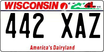 WI license plate 442XAZ