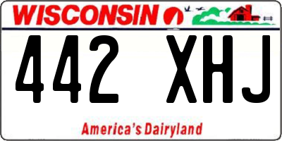 WI license plate 442XHJ